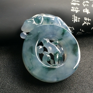 （超值推荐）糯冰种紫罗兰飘花今非昔比挂件