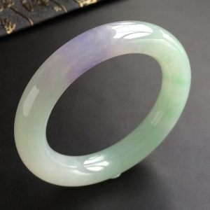 (超值推荐)糯冰种晴水紫罗兰圆条手镯(55mm)