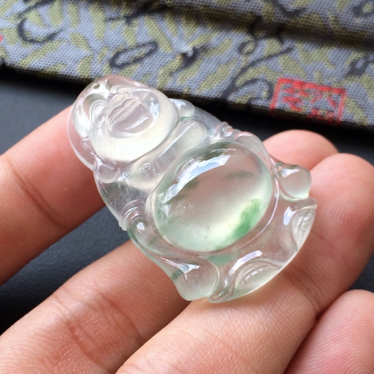 (超值推荐)冰种飘花站佛挂件