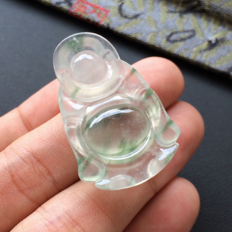 (超值推荐)冰种飘花站佛挂件