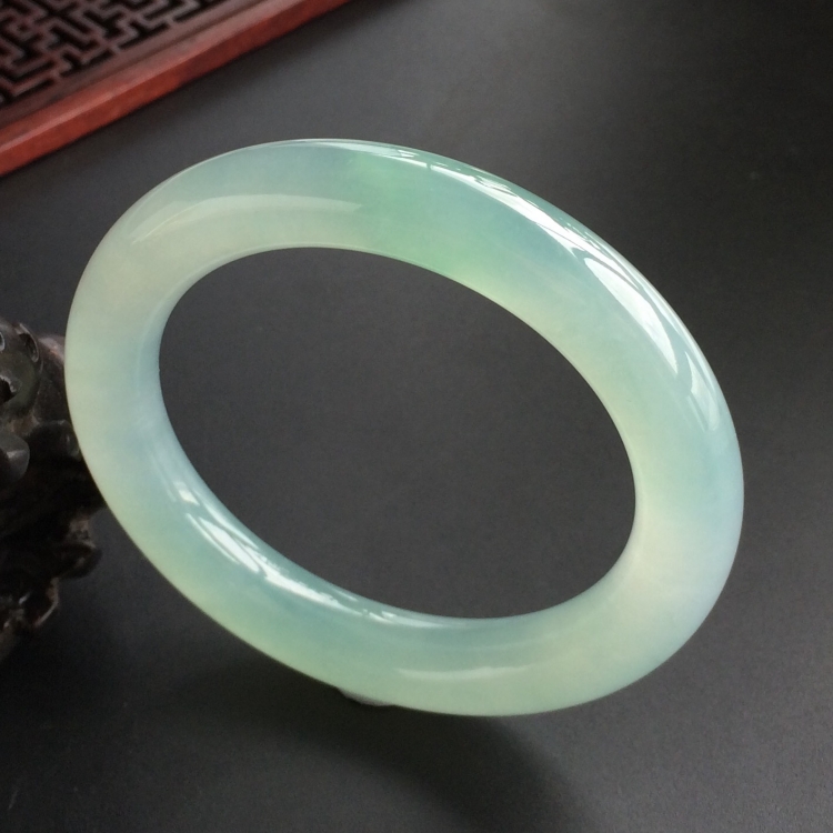 (超值推荐)冰种晴水圆条手镯(54.3mm)