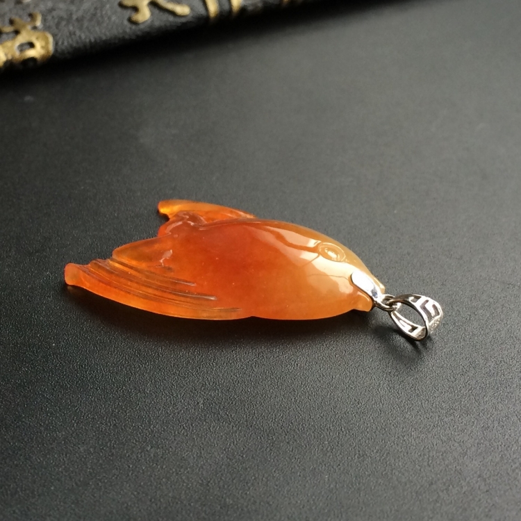 (超值推荐)糯冰种红黄翡年年有余挂件