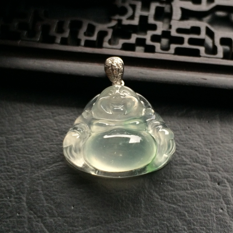 （超值推荐）冰种略飘花玉佛挂件