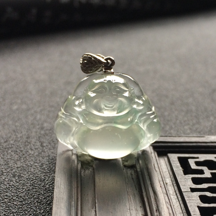 （超值推荐）冰种略飘花玉佛挂件
