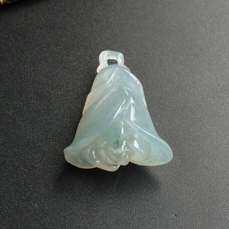(超值推荐)糯冰种略飘花玫瑰挂件