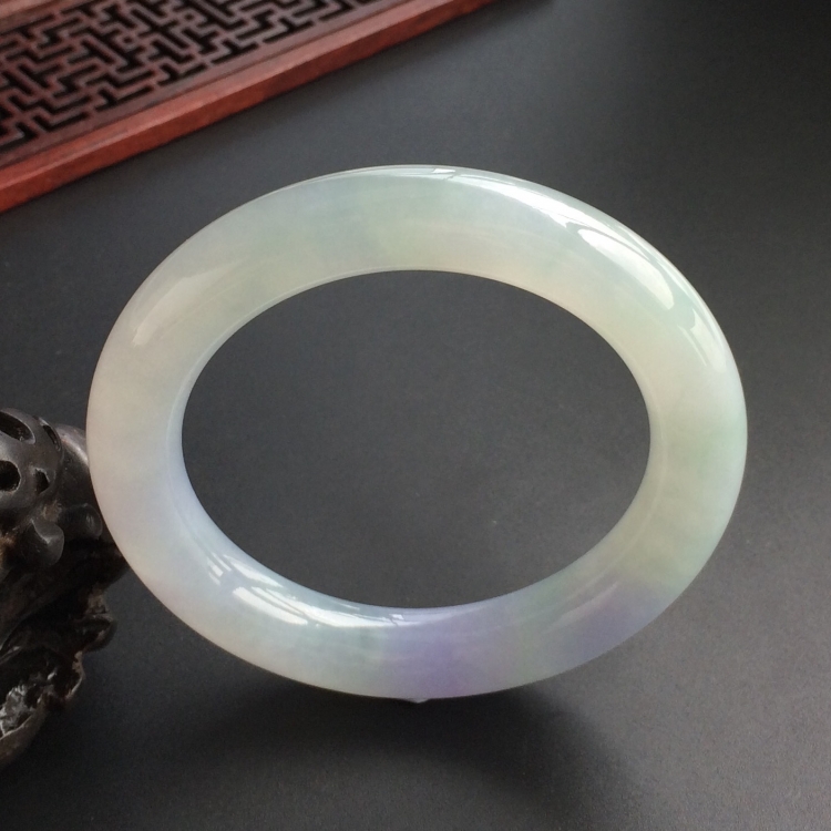 (超值推荐)糯冰种晴水紫罗兰圆条手镯(56.5mm)