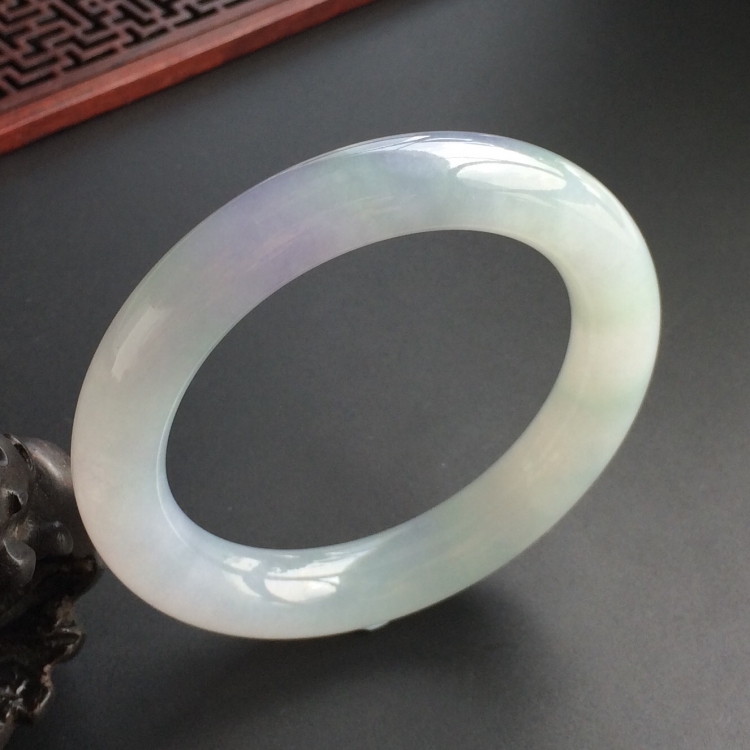 (超值推荐)糯冰种晴水紫罗兰圆条手镯(56.5mm)