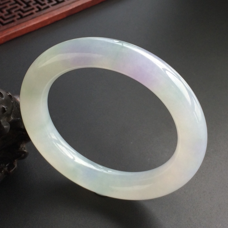 (超值推荐)糯冰种晴水紫罗兰圆条手镯(56.5mm)