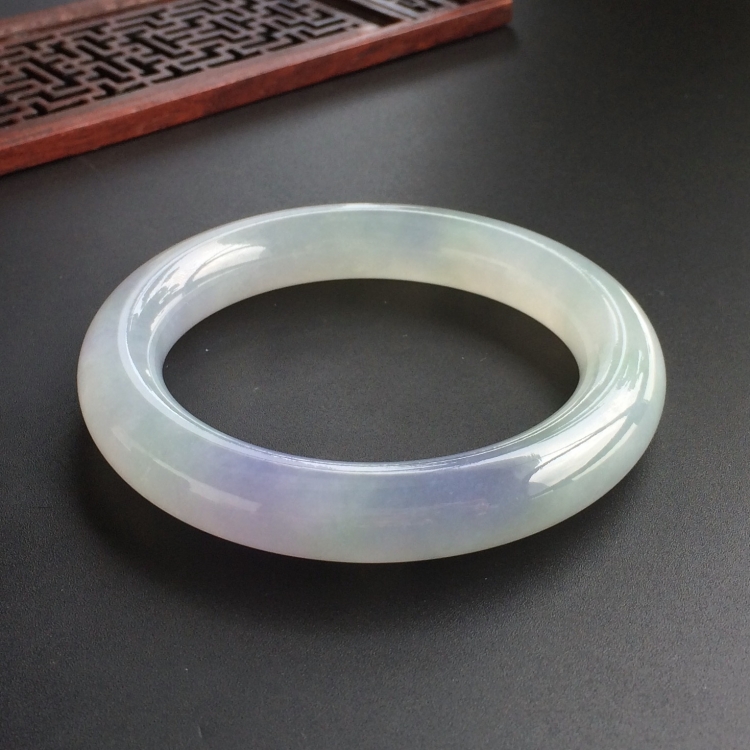 (超值推荐)糯冰种晴水紫罗兰圆条手镯(56.5mm)