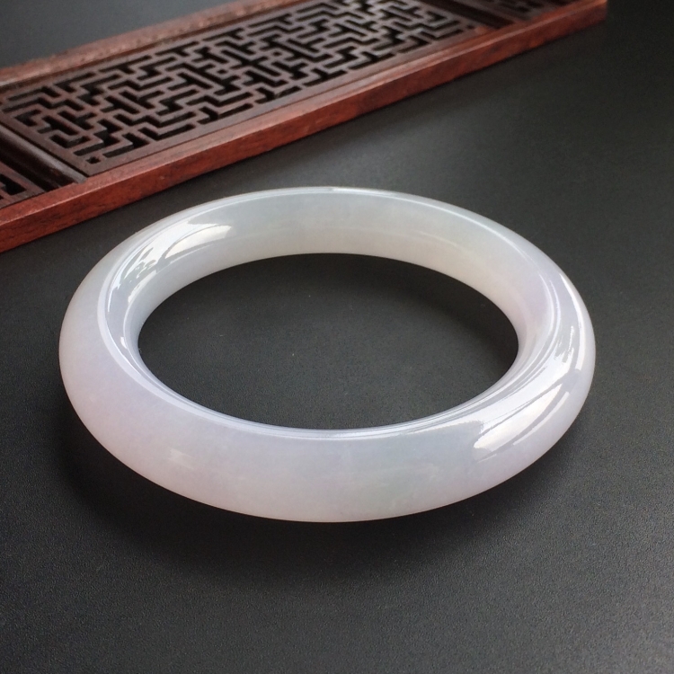 (超值推荐)糯冰种紫罗兰圆条手镯(57mm)