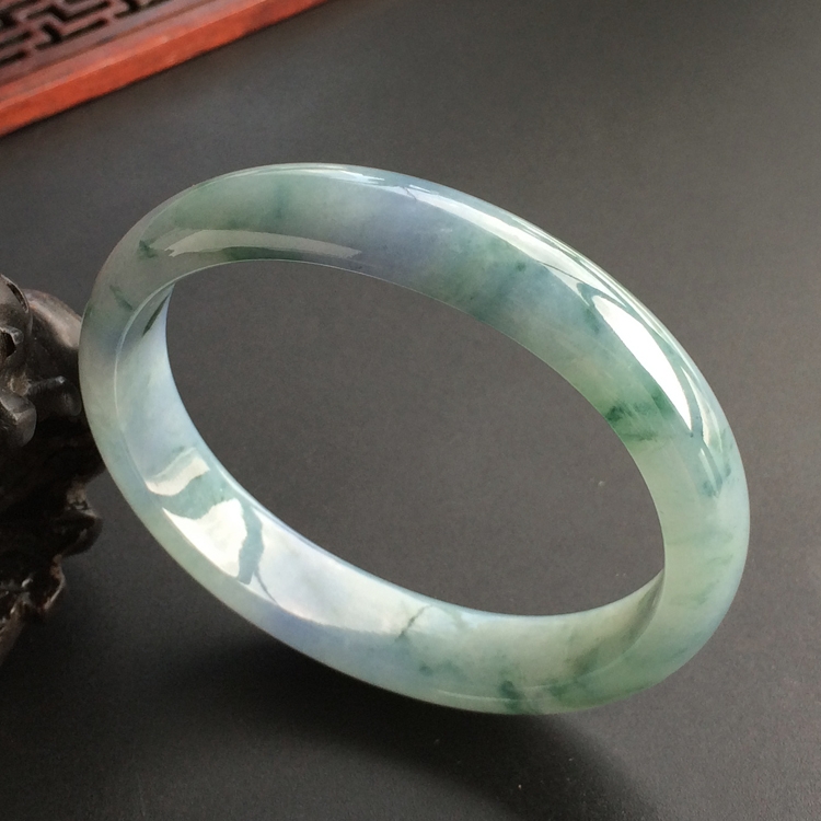 (超值推荐)糯冰种紫罗兰飘花贵妃镯(56.6mm-48.8mm)