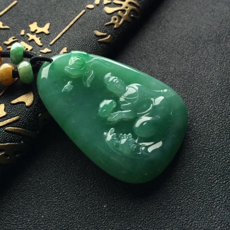 （超值推荐）糯冰种晴水略飘花观音挂件