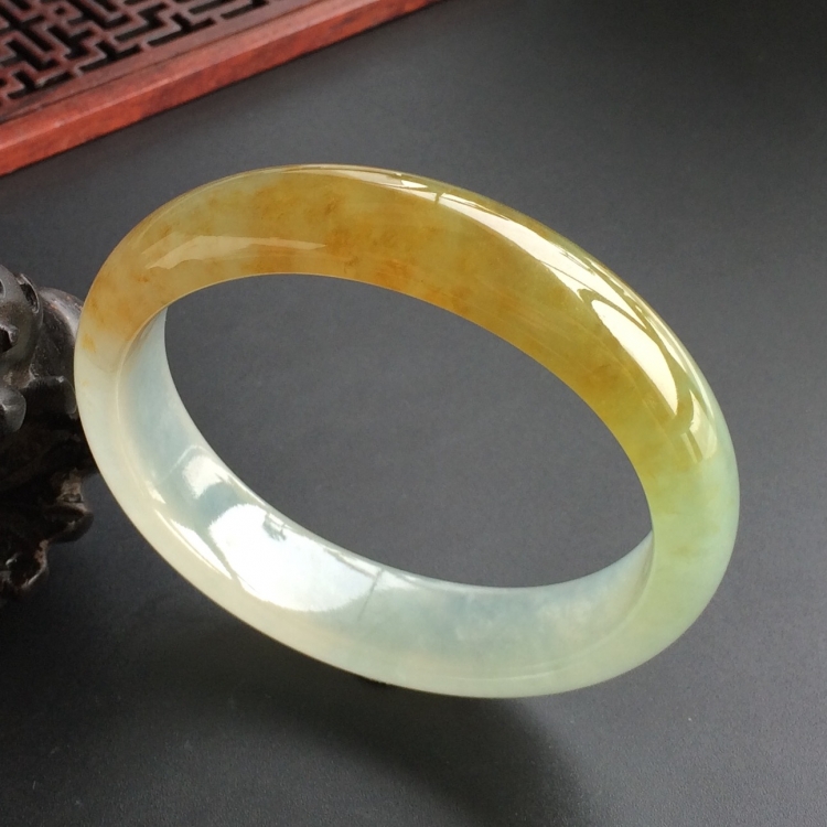 (超值推荐)冰种晴水黄翡贵妃镯(57.1mm-50mm)