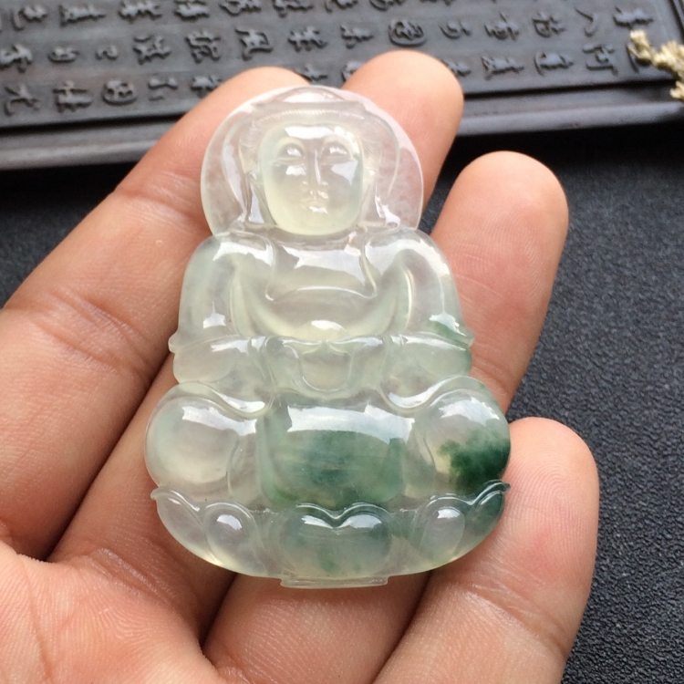 （超值推荐）冰种飘花观音挂件