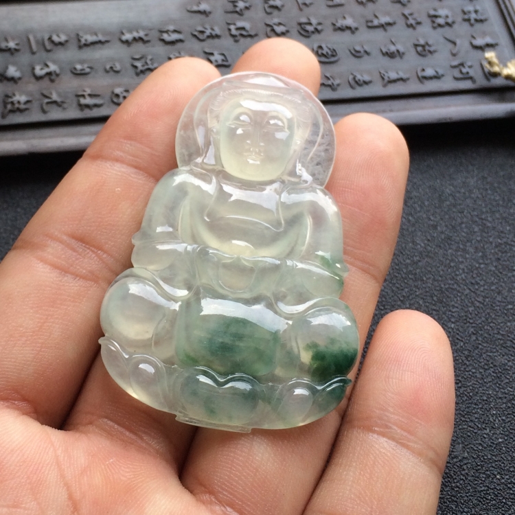 （超值推荐）冰种飘花观音挂件