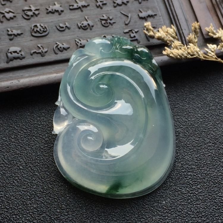 （超值推荐）冰种飘花如意挂件