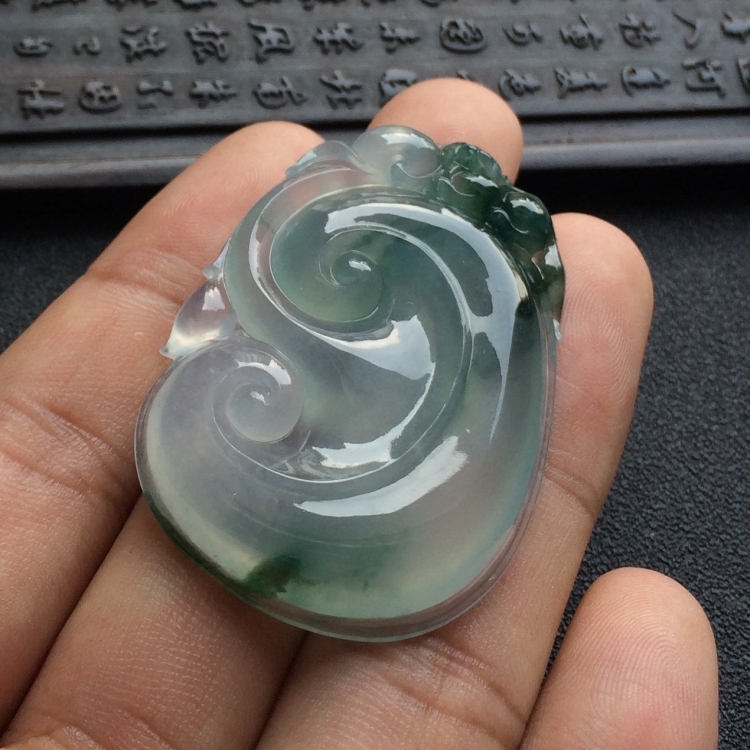 （超值推荐）冰种飘花如意挂件