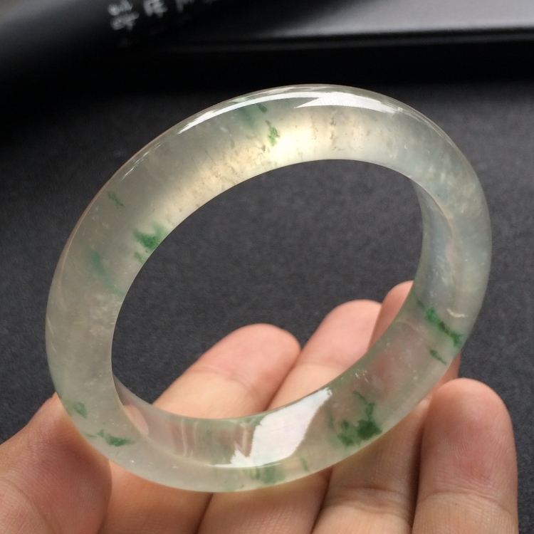 （超值推荐）冰种飘花手镯（53.4mm）