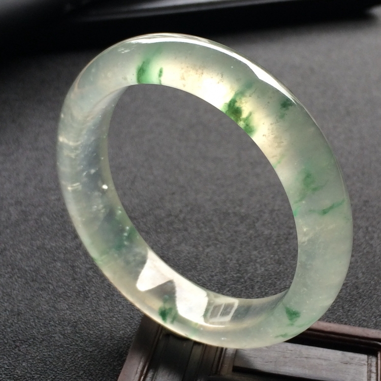 （超值推荐）冰种飘花手镯（53.4mm）