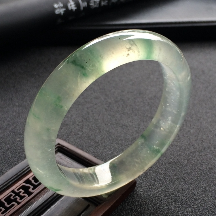 （超值推荐）冰种飘花手镯（53.4mm）