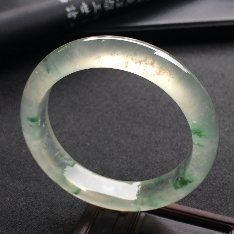 （超值推荐）冰种飘花手镯（53.4mm）
