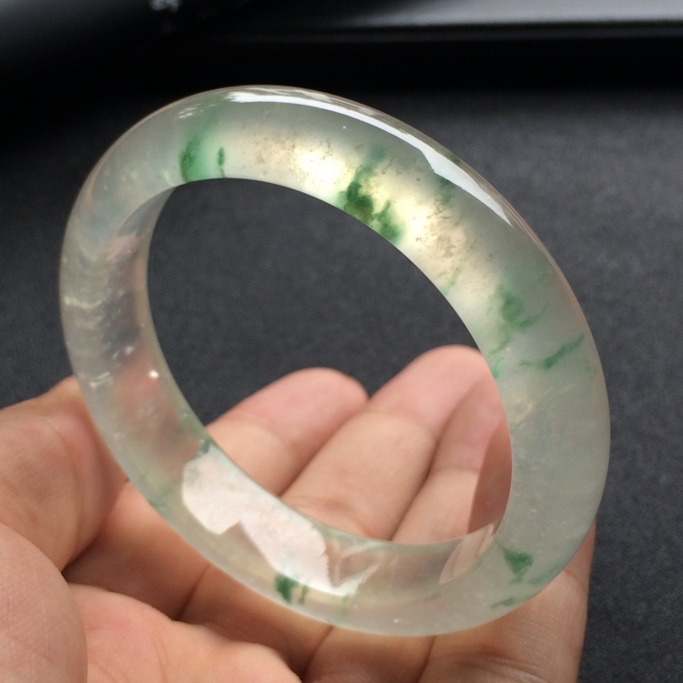 （超值推荐）冰种飘花手镯（53.4mm）