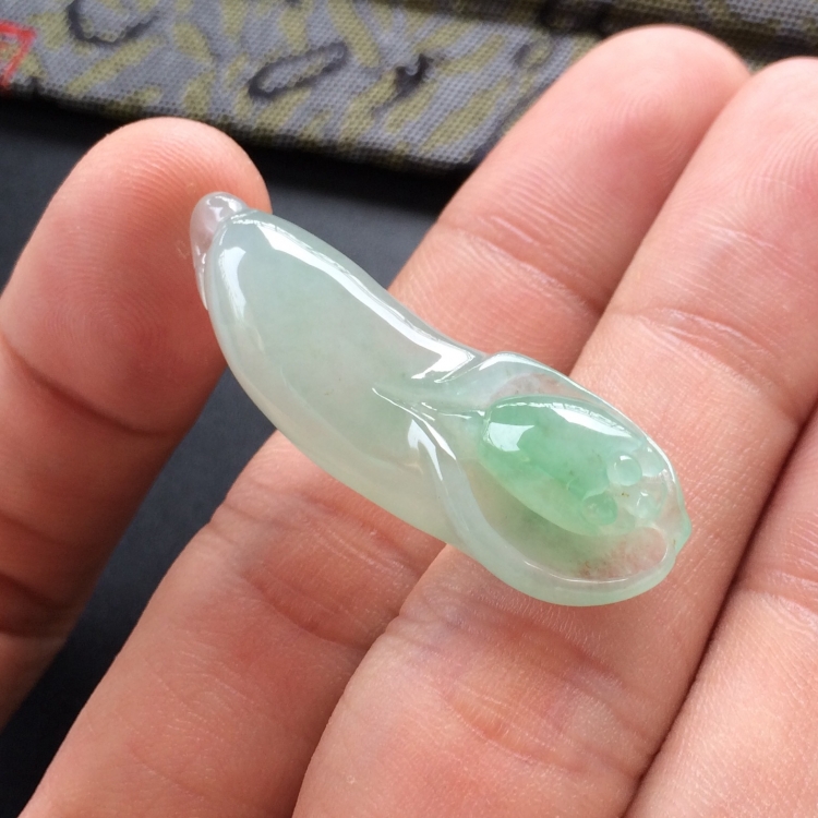 (超值推荐)糯冰种绿晴水兰花挂件
