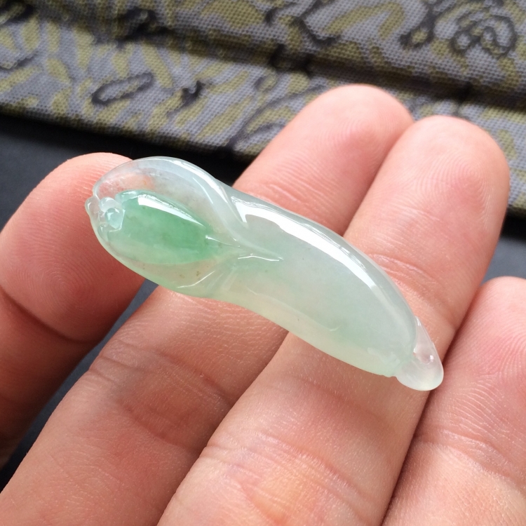 (超值推荐)糯冰种绿晴水兰花挂件