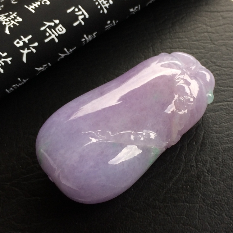 （超值推荐）糯冰种紫罗兰福瓜挂件