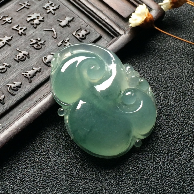 （超值推荐）冰种晴水略飘花如意挂件