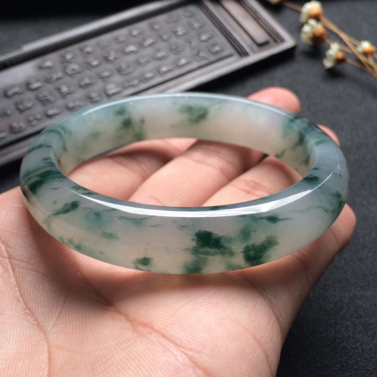 （超值推荐）冰种飘花手镯（57.1mm）