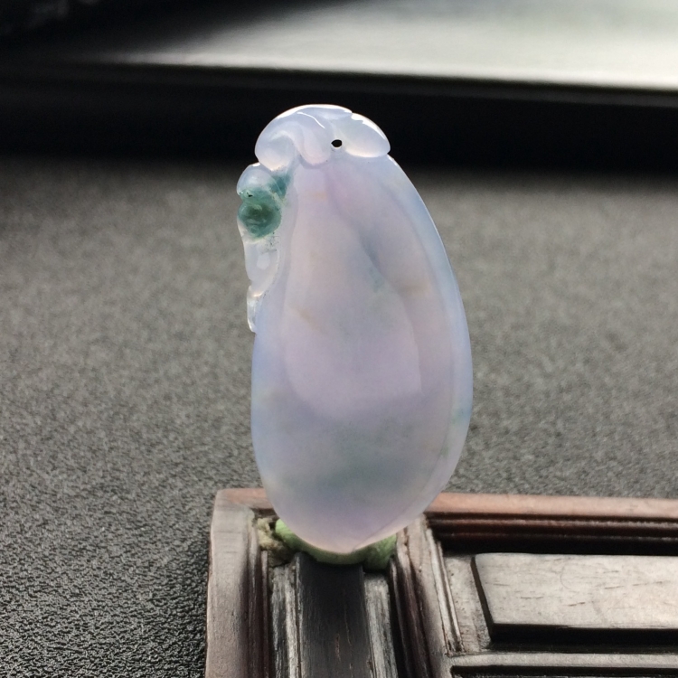 （超值推荐）糯冰种紫罗兰飘花福瓜挂件