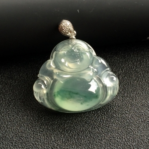 （超值推荐）冰种飘花玉佛挂件