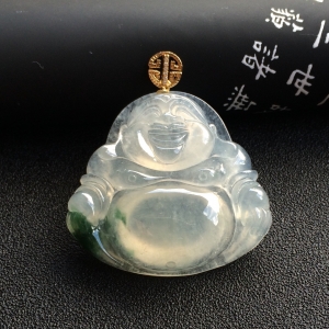 （超值推荐）冰种飘花玉佛挂件