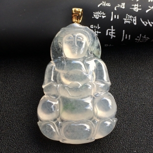 （超值推荐）冰种略飘花观音挂件