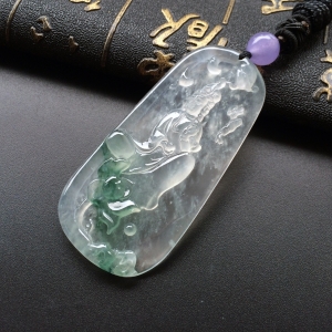 (超值推荐)冰玻种飘花观自在挂件