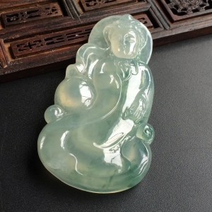 (超值推荐)冰种飘花观音挂件