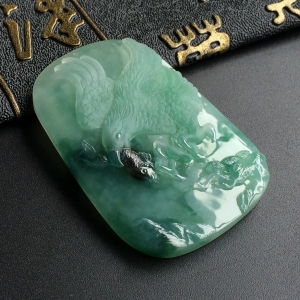 (超值推荐)糯冰种飘花大展宏图挂件