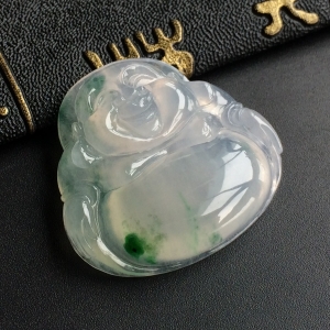 (超值推荐)冰种飘花玉佛挂件