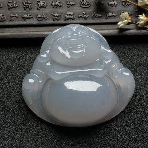 （超值推荐）糯冰种淡紫罗兰玉佛挂件