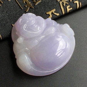 (超值推荐)糯冰种紫罗兰玉佛挂件