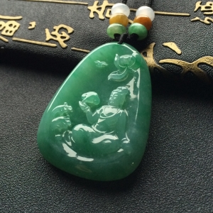 （超值推荐）糯冰种晴水略飘花观音挂件