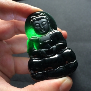 （超值推荐）冰种墨翠观音挂件