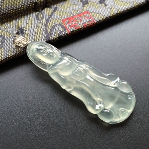 (超值推荐)冰种淡晴水站观音挂件