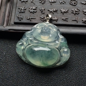 （超值推荐）冰种飘花玉佛挂件