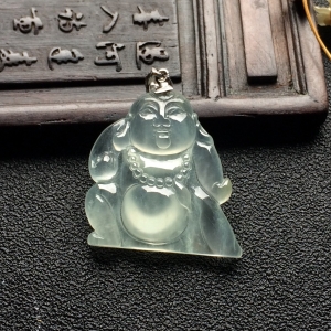 （超值推荐）冰玻种淡晴水玉佛挂件