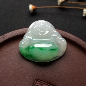 （超值推荐）糯冰种飘翠玉佛挂件