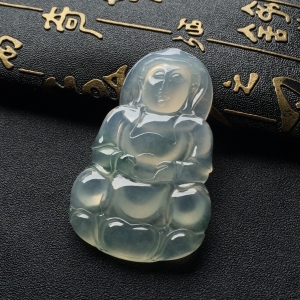 （超值推荐）冰种略飘花观音挂件