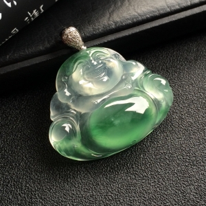 （超值推荐）冰种飘花玉佛挂件