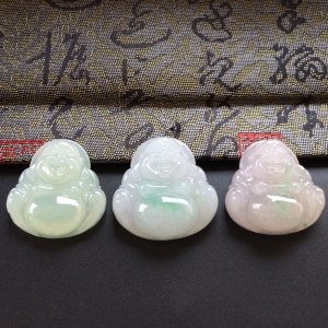 (超值推荐)糯冰种晴水/飘翠/淡春带彩玉佛挂件一批走